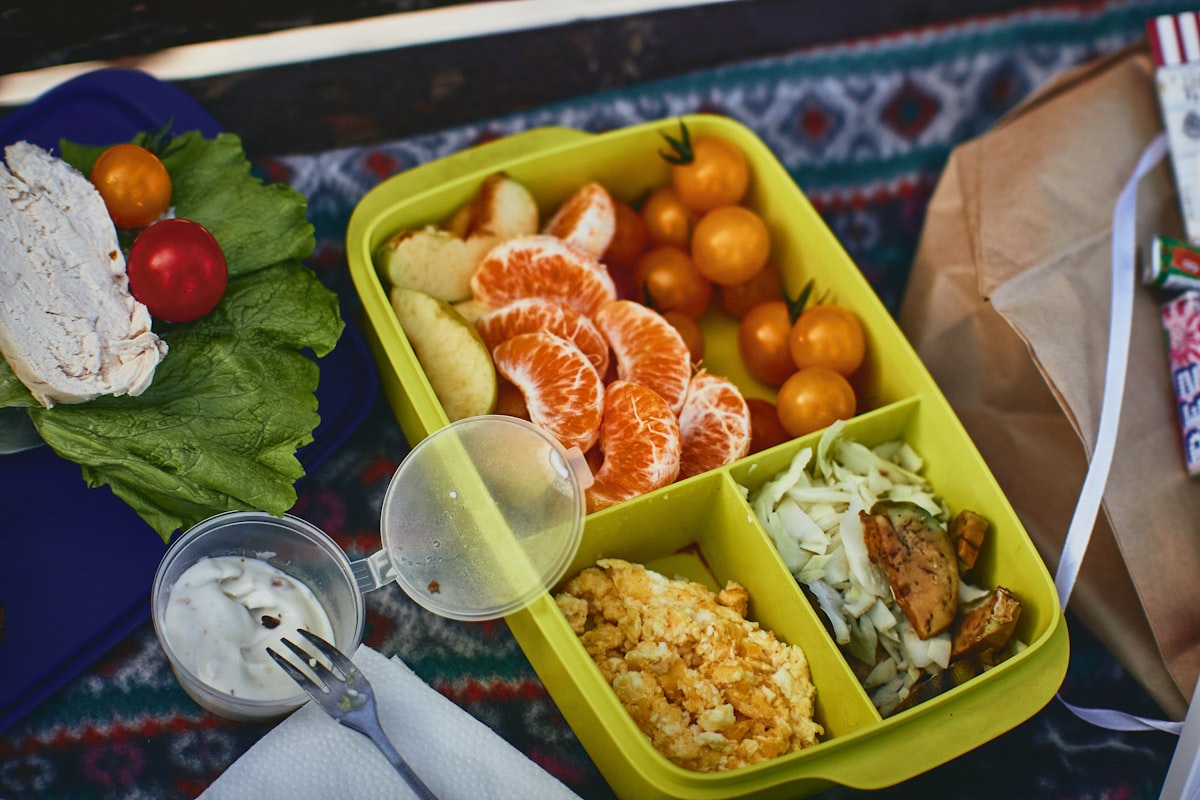 Woman enjoying healthy meal outdoors