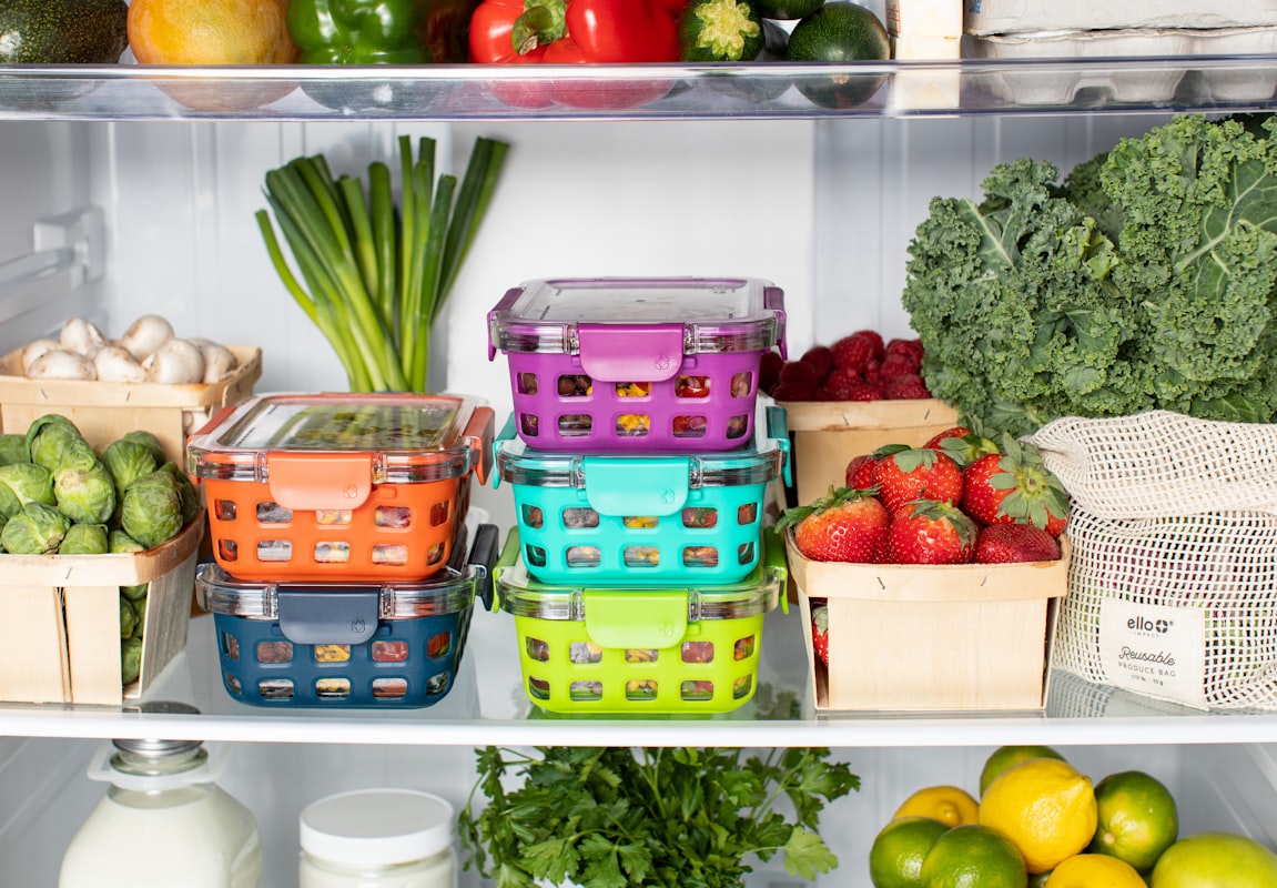 Kitchen workspace with fresh ingredients